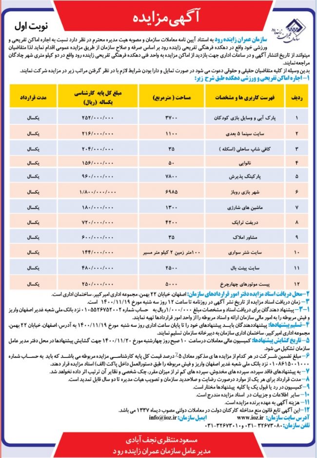 مزایده غرفه ها